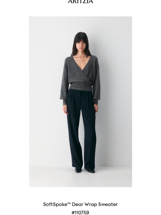 Aritzia Sweaters - Aritzia SoftSpoke Dear Wrap Sweater Wrap V-Neck Sweater in Heather Charcoal